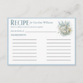 素朴デイジー&ブルーフローラブライダルシャワーレシピ エンクロージャーカード (正面)