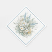 素朴デイジー&ブルーフローラブライダルシャワー スタンダードランチョンナプキン (角)