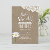 素朴デイジー&レースバーラップベビーシャワー招待状 招待状 (スタンド正面)