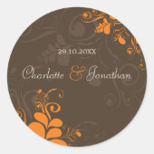 素朴デコ葉秋の結婚式シール ラウンドシール (正面)