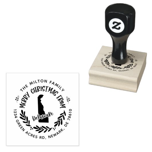 素朴デラウェアのメリークリスマス差出人住所 ラバースタンプ (押印)