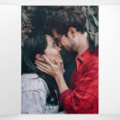 素朴トスカーナの緑結婚草 三つ折り招待状 (内部中)