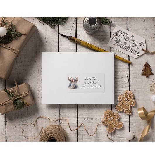 素朴トナカイカスタムクリスマス ラベル