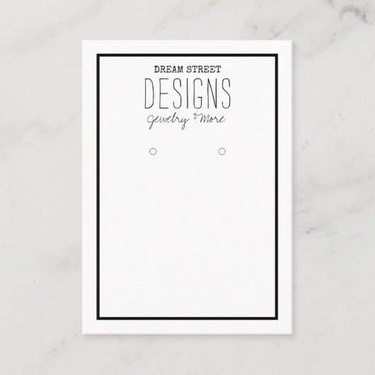 素朴トレンディーイヤリング表示カード 名刺 (正面)