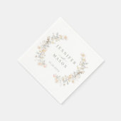 素朴ニュートラルカラーメドウフラワーリース結婚ズ スタンダードカクテルナプキン (角)