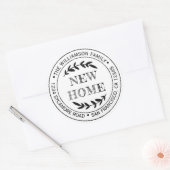 素朴ニューモダンホーム差出人住所 ラウンドシール (封筒)