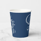 素朴ネービー・ブルー氏パーソナライズされた氏 紙コップ (左)