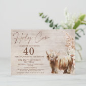 素朴ハイランド牛の聖牛40歳の誕生日 招待状 (スタンド正面)