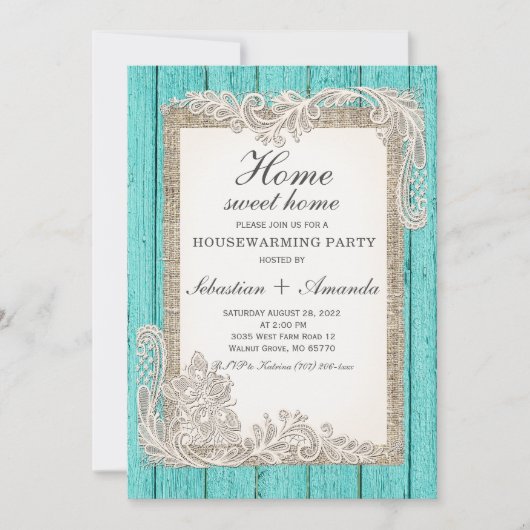素朴ハウスウォーミング招待状テンプレート 招待状 (正面)