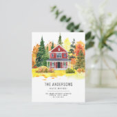 素朴ハウスフォレストウッズ引っ越しました秋ムービング 案内ポストカード (スタンド正面)