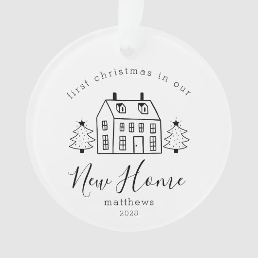 素朴ハウス&ツリーズ初めてのクリスマスニューホーム オーナメント (正面)