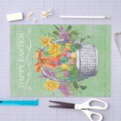 素朴ハッピーイースターの花かご 薄葉紙 (クラフト)