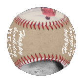 素朴ハッピーバースデー最高のパパEver 2写真 野球ボール (裏面)