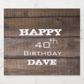 素朴ハッピーバースデー30位40位50位パーティー スパークリングワインラベル (シングルラベル)