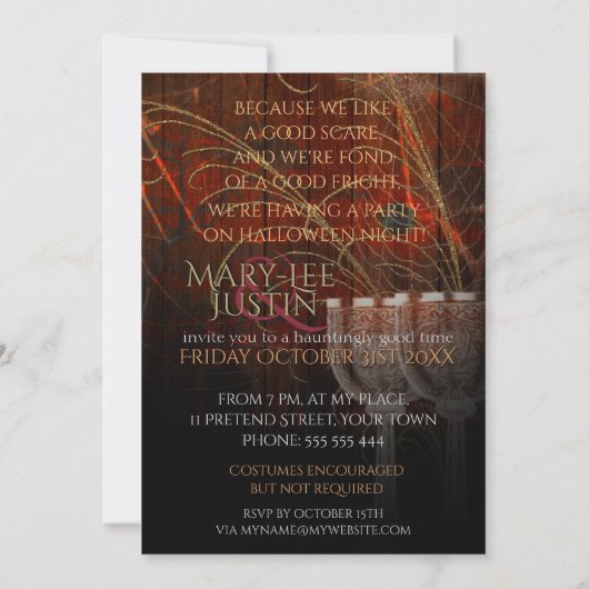 素朴ハロウィンヴィンテージチャームパーティの招待状 招待状 (裏面)