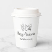 素朴ハローウィンパーティシンプル秋パンプキン 紙コップ (裏面)