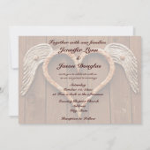 素朴ハートと翼木材結婚式招待状 招待状 (裏面)