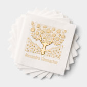 素朴ハートのルート名を持つ開花ツリー 箔ナプキン (インサイチュ (積み重ね))