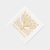 素朴ハートのルート名を持つ開花ツリー 箔ナプキン (右)