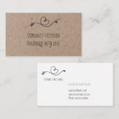 素朴ハートクフェイクラフト紙手作りラヴ 名刺 (正面/裏面)