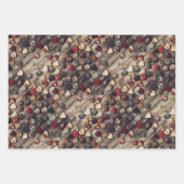 素朴ハートコラージュ魅力的:写真パターン ラッピングペーパーシート (正面3)