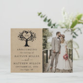 素朴ハートツリー結婚写真 案内状 (スタンド正面)