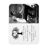 素朴ハートツ結婚リーの写真の日付の保存 マグネット (縦)