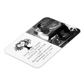 素朴ハートツ結婚リーの写真の日付の保存 マグネット (左側)