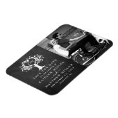 素朴ハートツ結婚リーの写真の日付の保存 マグネット (左側)