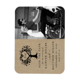 素朴ハートツ結婚リーの写真の日付の保存 マグネット