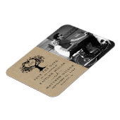 素朴ハートツ結婚リーの写真の日付の保存 マグネット (左側)