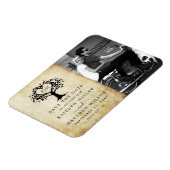 素朴ハートツ結婚リーの写真の日付の保存 マグネット (左側)