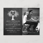 素朴ハートツ結婚リーの写真の日付の保存 案内ポストカード (正面)