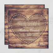 素朴ハートバーンウッドブライダルシャワー招待状 招待状 (正面/裏面)