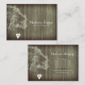 素朴ハートモノグラムの名刺つき木 名刺 (正面/裏面)