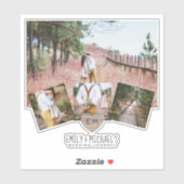 素朴ハートモノグラム結婚写真ブライダルシャワー シール (シート)