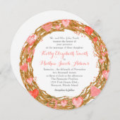 素朴ハートリース結婚式招待状 招待状 (正面/裏面)