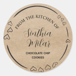 素朴ハートリースCookieラベル ラウンドシール