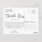 素朴ハートロ結婚ープありがとう ポストカード (裏面)