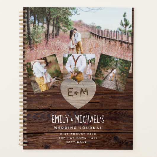 素朴ハート写真結婚のブライダルシャワージャーナルW プランナー手帳 (正面)