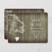 素朴ハート結婚式レセプションカード付きツリー 招待状 (正面/裏面)