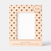 素朴ハート1結婚周年記念パーソナライズされた レーザー彫刻フレーム (正面)