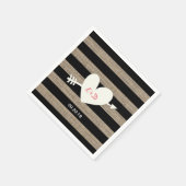 素朴ハート&アローストライプバラップ結婚ズ スタンダードカクテルナプキン (角)