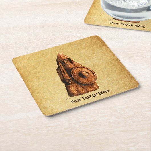 素朴バイキング スクエアペーパーコースター (アングル)