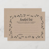 素朴バケット·リスト·カ結婚ード、アドバイス·カード 招待状 (正面/裏面)