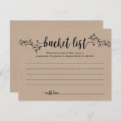 素朴バケット·リスト·カ結婚ード、アドバイス·カード 招待状 (正面/裏面)
