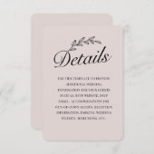 素朴バックヤードボタニカルリーフハンドスクリプトRSVP 招待状 (正面/裏面)