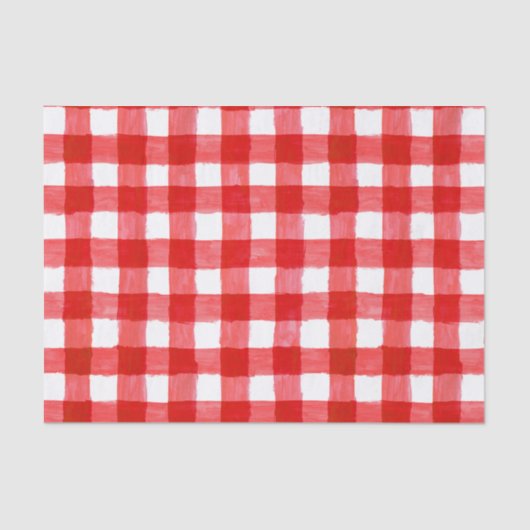 素朴バッファローチェック赤と白ティッシュペーパー 薄葉紙 (正面)