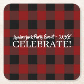 素朴バッファロー祝プカスタマイズイベント スクエアペーパーコースター (正面)