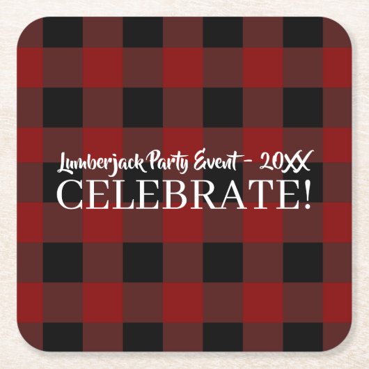 素朴バッファロー祝プカスタマイズイベント スクエアペーパーコースター (正面)